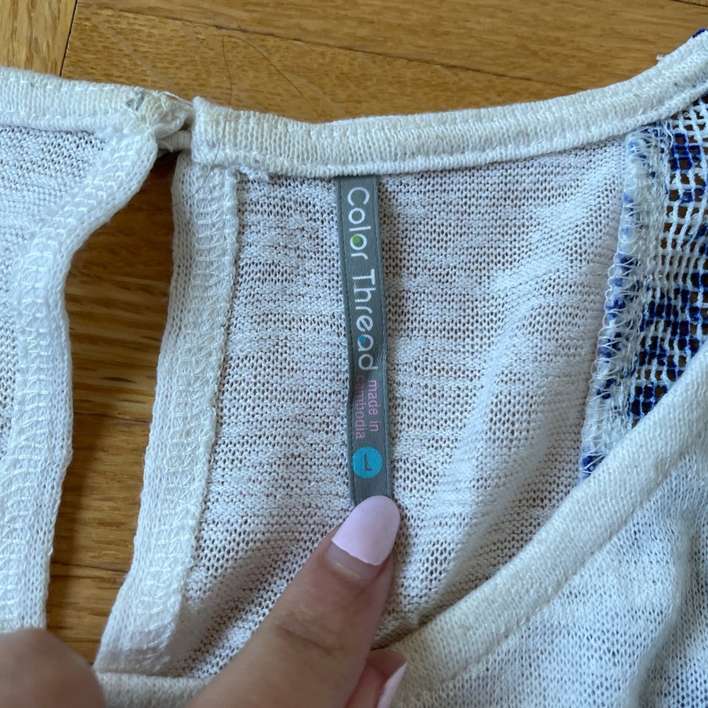 Color Thread Aztec Tank Top - Picture 3 of 4